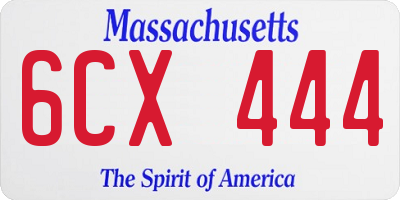 MA license plate 6CX444