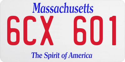 MA license plate 6CX601