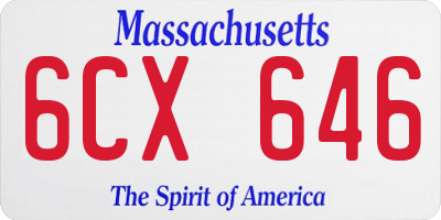 MA license plate 6CX646