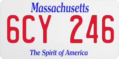 MA license plate 6CY246
