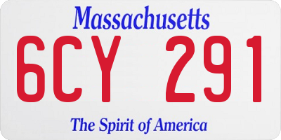 MA license plate 6CY291