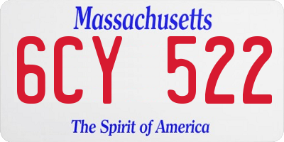 MA license plate 6CY522