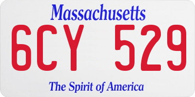 MA license plate 6CY529