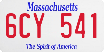 MA license plate 6CY541