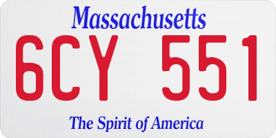 MA license plate 6CY551