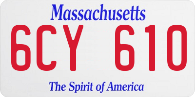 MA license plate 6CY610