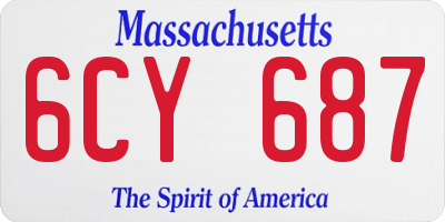 MA license plate 6CY687