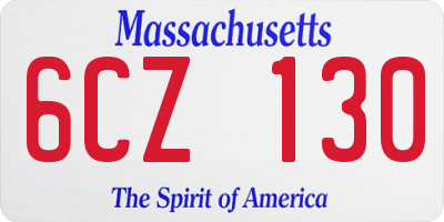 MA license plate 6CZ130