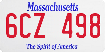 MA license plate 6CZ498