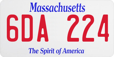 MA license plate 6DA224