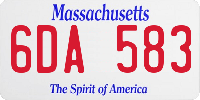 MA license plate 6DA583