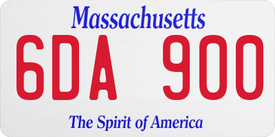 MA license plate 6DA900