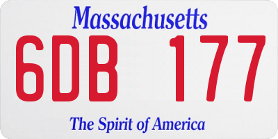 MA license plate 6DB177