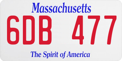 MA license plate 6DB477