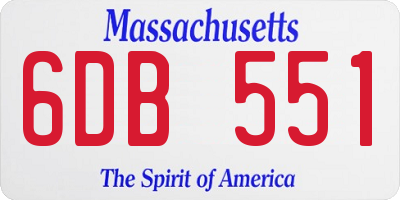 MA license plate 6DB551