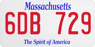 MA license plate 6DB729