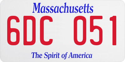 MA license plate 6DC051