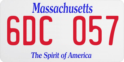 MA license plate 6DC057