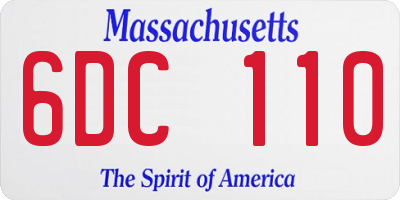 MA license plate 6DC110