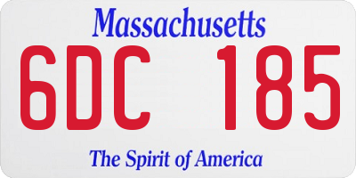 MA license plate 6DC185