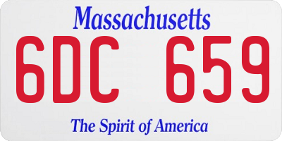 MA license plate 6DC659