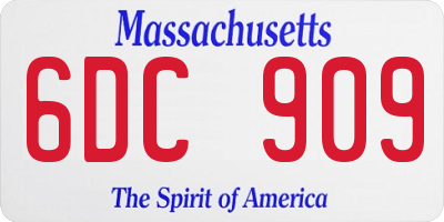 MA license plate 6DC909