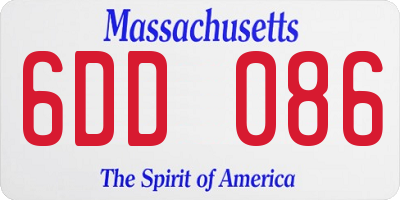 MA license plate 6DD086