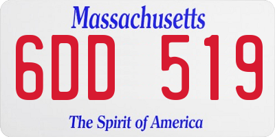 MA license plate 6DD519