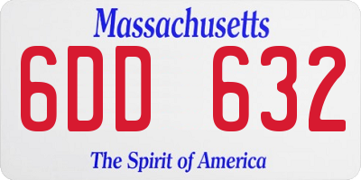 MA license plate 6DD632