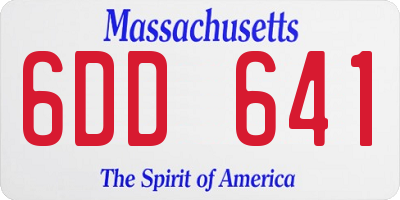 MA license plate 6DD641