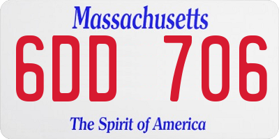 MA license plate 6DD706