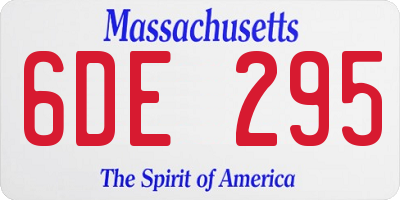 MA license plate 6DE295