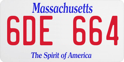 MA license plate 6DE664