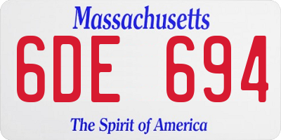 MA license plate 6DE694