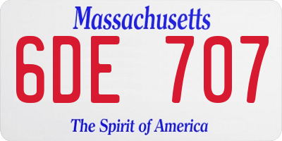 MA license plate 6DE707