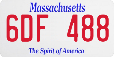 MA license plate 6DF488