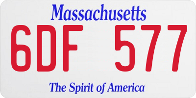 MA license plate 6DF577