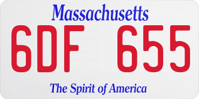 MA license plate 6DF655