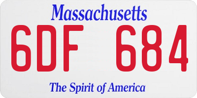 MA license plate 6DF684