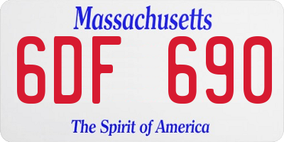 MA license plate 6DF690
