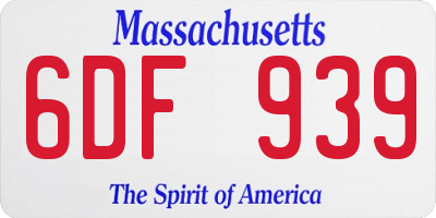 MA license plate 6DF939