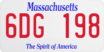 MA license plate 6DG198