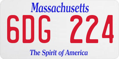 MA license plate 6DG224