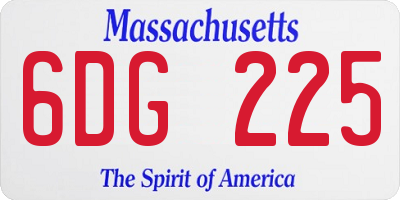 MA license plate 6DG225