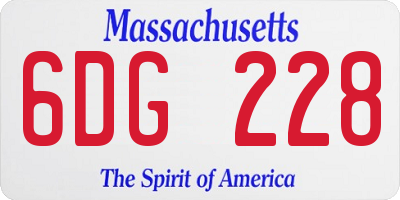 MA license plate 6DG228