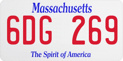 MA license plate 6DG269