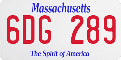 MA license plate 6DG289