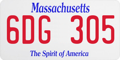 MA license plate 6DG305