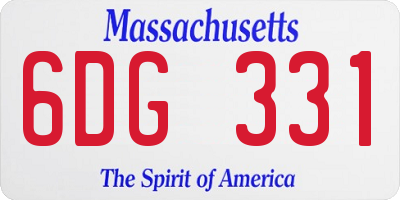 MA license plate 6DG331