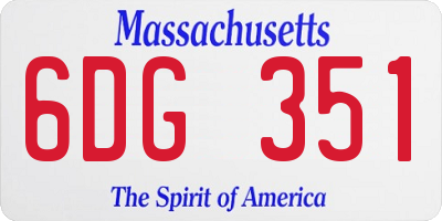MA license plate 6DG351